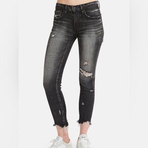 Moussy Vintage Glendele Distressed Black Skinny Jeans